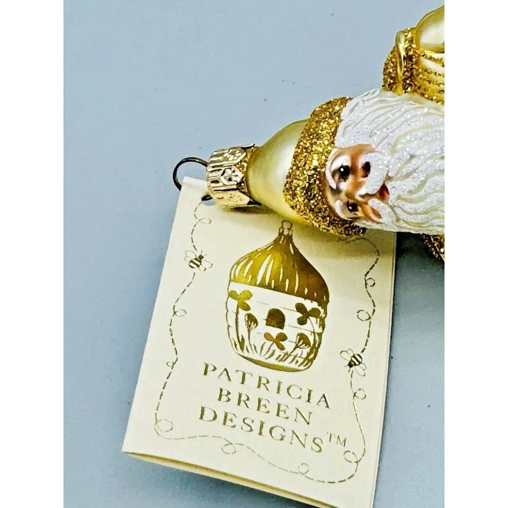 Patricia Breen Portobello Road Santa Claus Gold Presents Christmas Tree Ornament